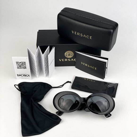 NEW Versace VE4426BU GB1/87 MAXI MEDUSA BIGGIE Black Dark Gray Oval Women - Picture 8 of 12